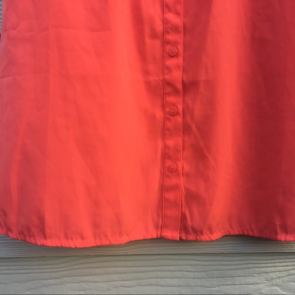 Forever21 Women CoralOrange Chiffon Tunic Blouse M - Picture 5 of 5